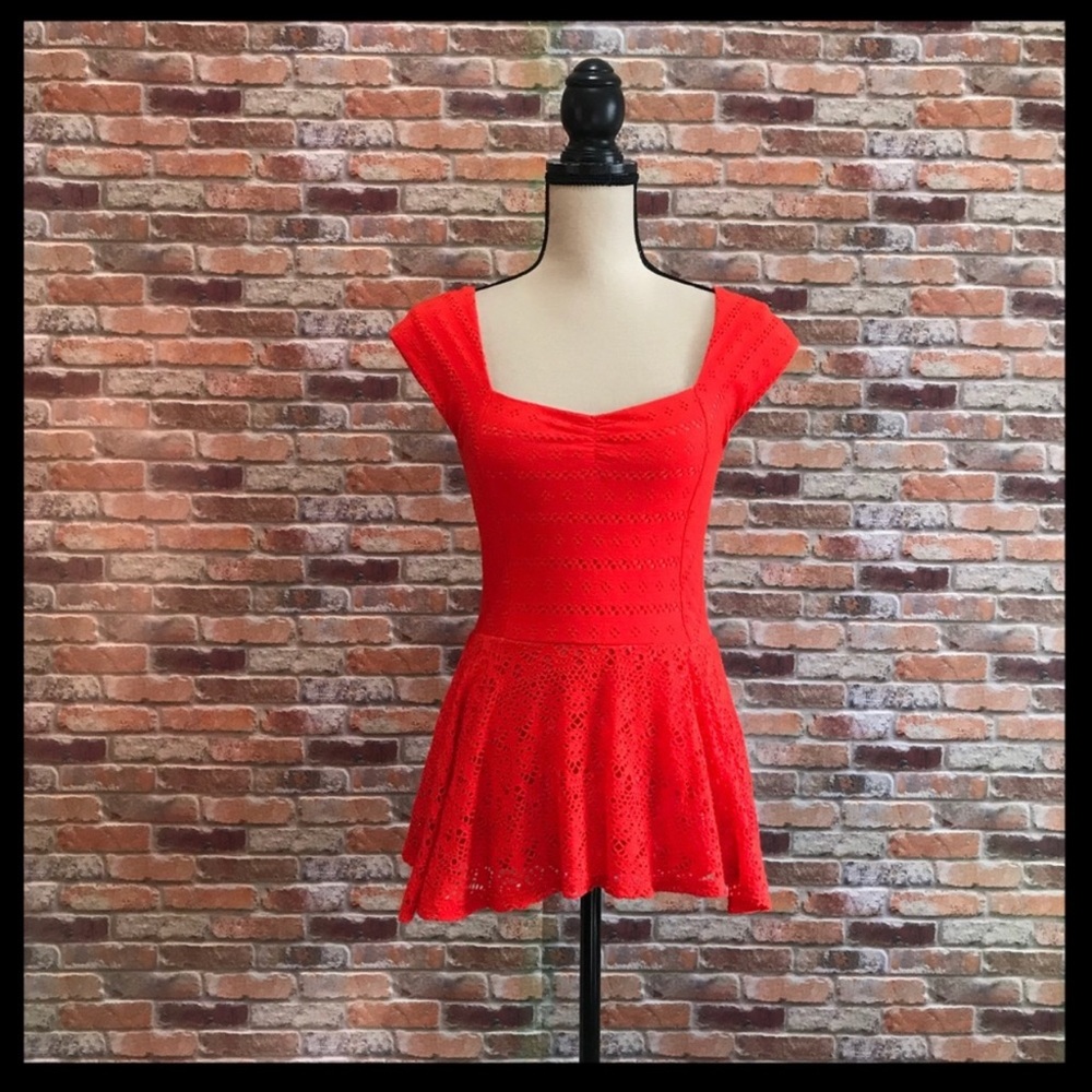Anthropology Postmark Swing Peplum Top
